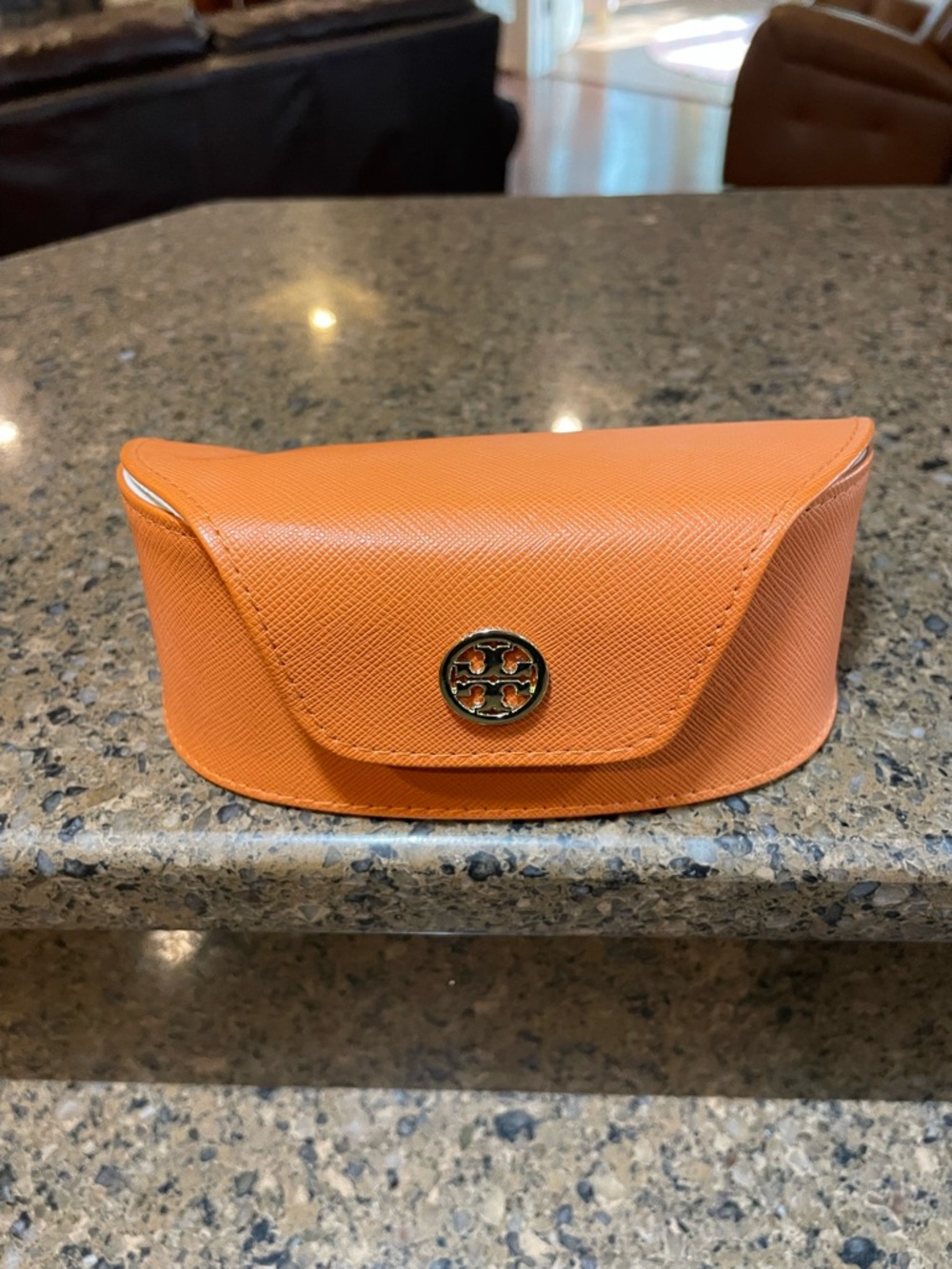 Tory Burch Burnt Orange Sunglasses Case with Logo Excellent Condition Used Once - Picture 2 of 8